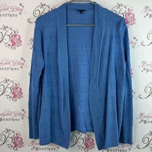 Talbots cardigan open front comfy stretchy waterfall Blue Women's Cardigan